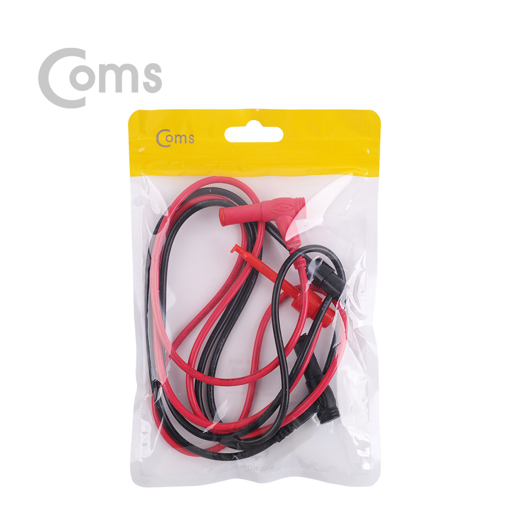 Coms DC 전원 후크형 리드봉 / 바나나 플러그 케이블 2선 Black/Red
