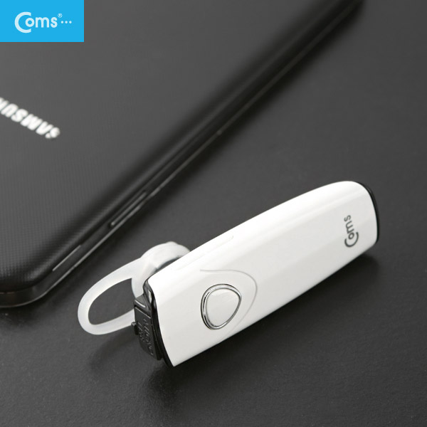 Coms 블루투스 이어셋, 모노/음악청취(모노이어폰 제공), White