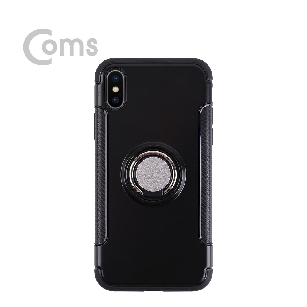 Coms 스마트폰 케이스(핑거링), Black - iOS폰 X /iP X/ iOS Phone X