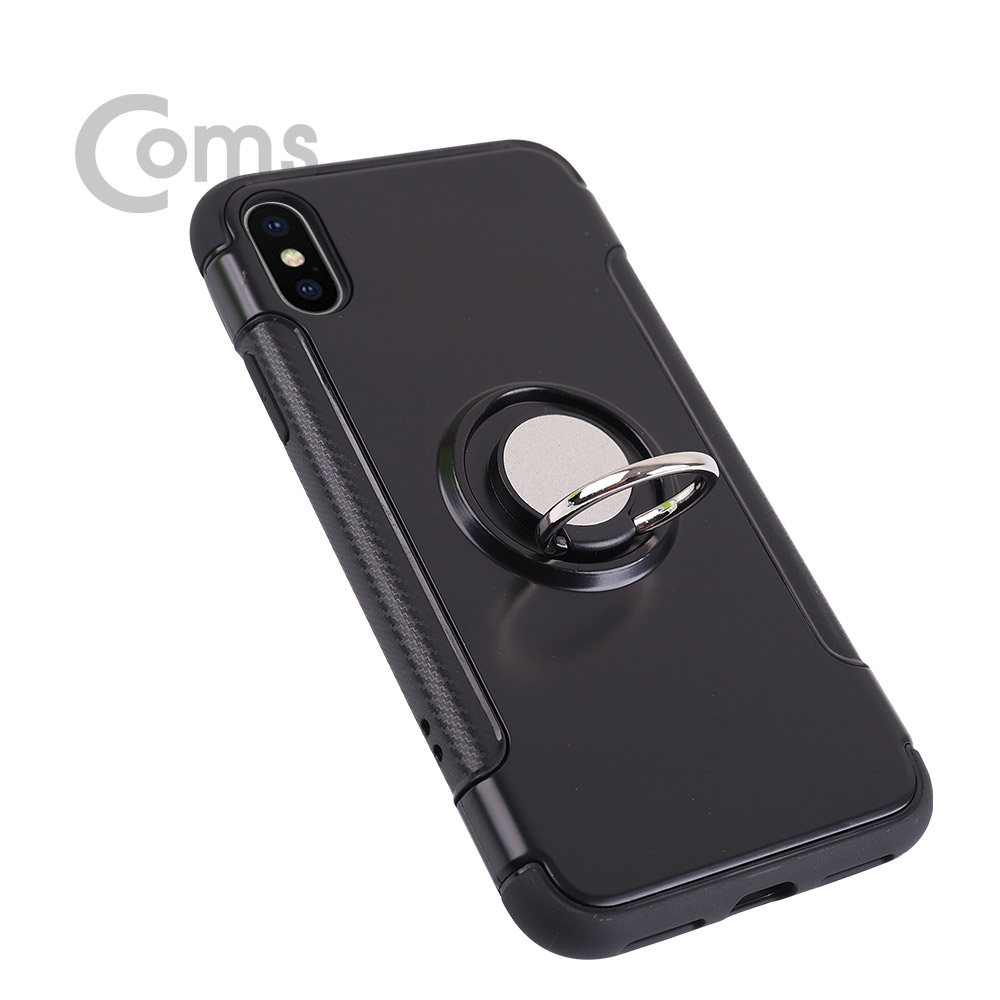 Coms 스마트폰 케이스(핑거링), Black - iOS폰 X /iP X/ iOS Phone X
