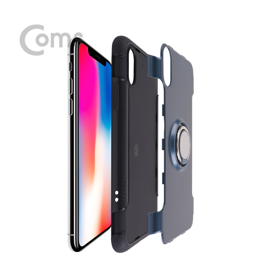 Coms 스마트폰 케이스(핑거링), Black - iOS폰 X /iP X/ iOS Phone X
