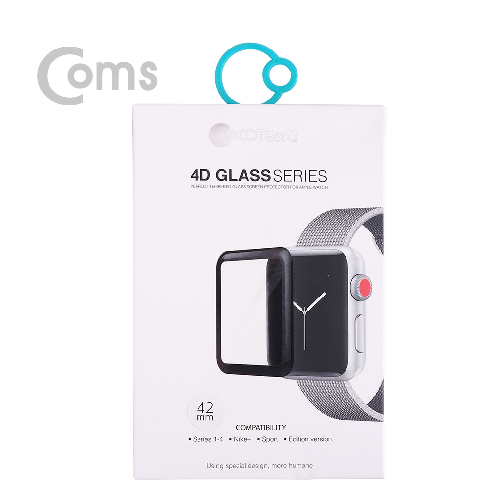 Coms 스마트 워치 보호필름, 42mm / 9H / 풀커버 / 강화유리/ Smart Watch