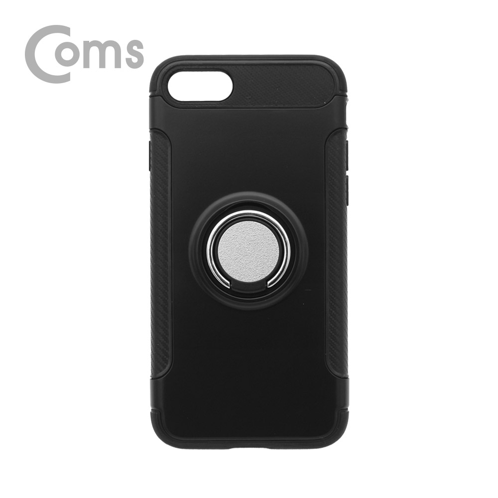 Coms IOS 8Pin (8핀) 스마트폰 8 핑거링 범퍼케이스, Black