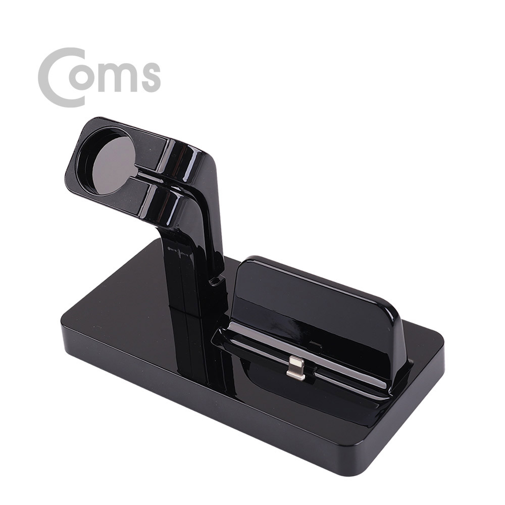 Coms 스마트폰(8핀) 도킹스테이션/ 2 in 1 / Black/iOS
