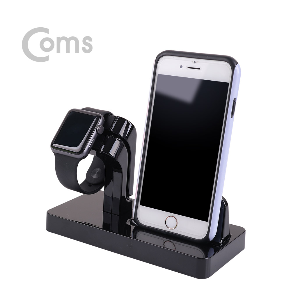 Coms 스마트폰(8핀) 도킹스테이션/ 2 in 1 / Black/iOS