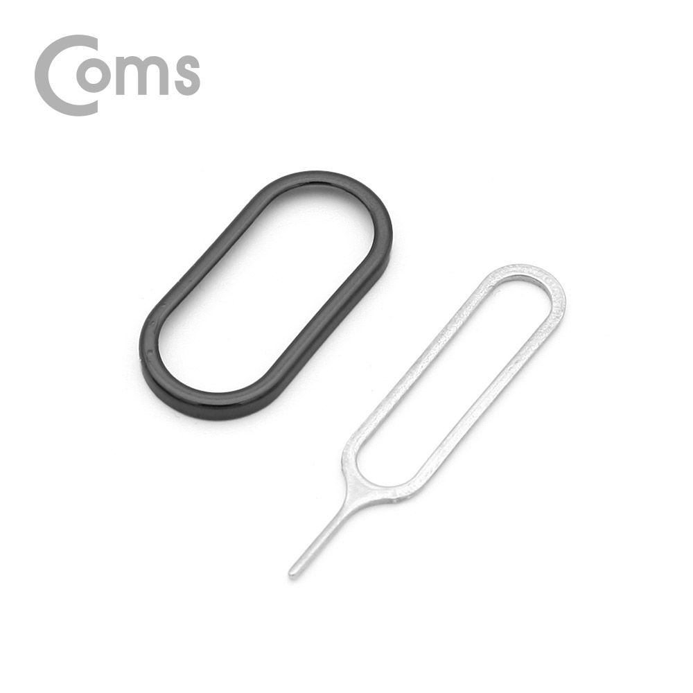 Coms IOS 8Pin (8핀) 스마트폰 X 렌즈 보호링 + 유심 트레이 제거 핀 Black