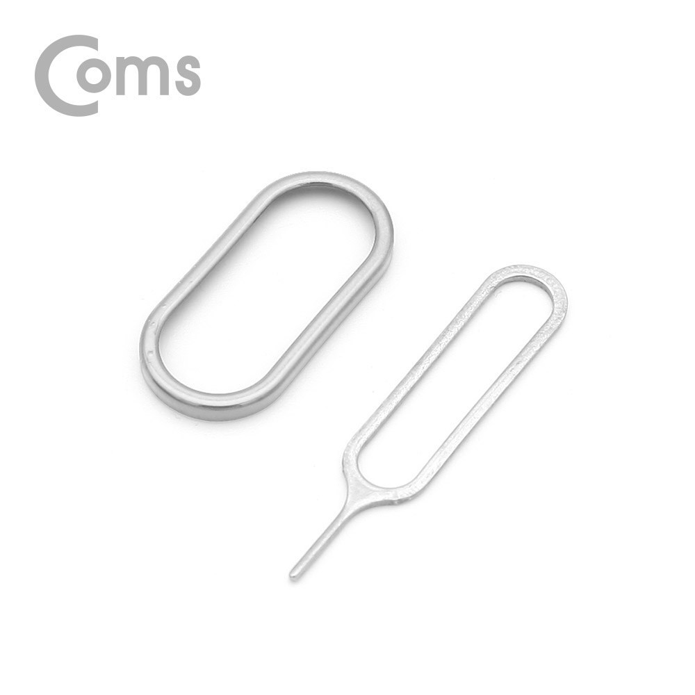 Coms IOS 8Pin (8핀) 스마트폰 X 렌즈 보호링 + 유심 트레이 제거 핀 Silver