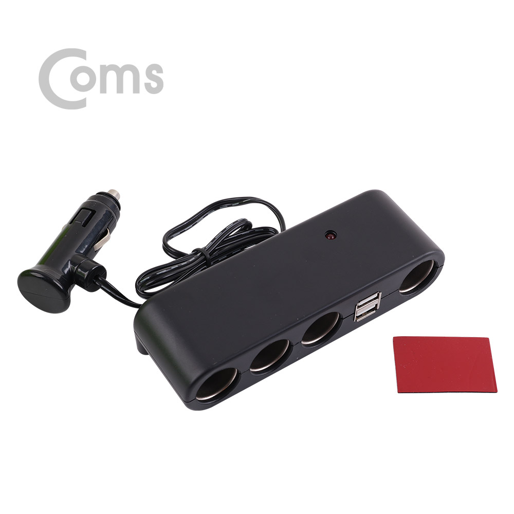 Coms 차량용 멀티 충전기 / 시거잭(시가잭) 소켓(4구) / USB 2Port / 60W출력