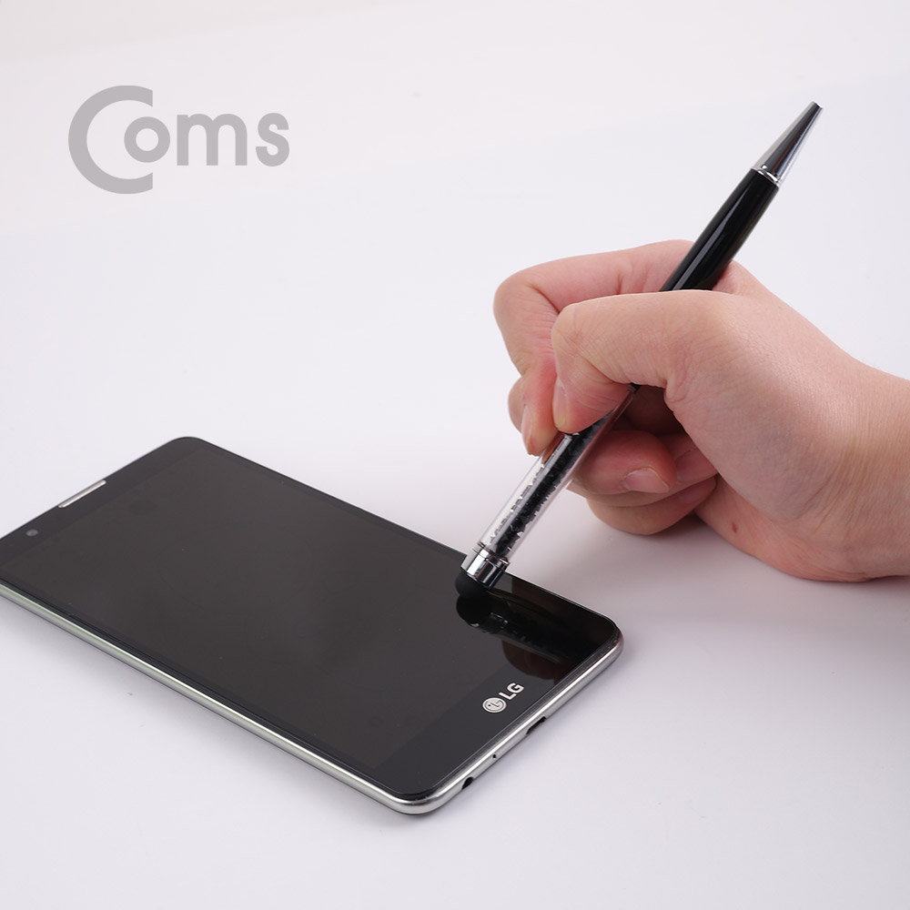 Coms 정전식 스마트폰 터치펜 (구슬/볼펜형) Black