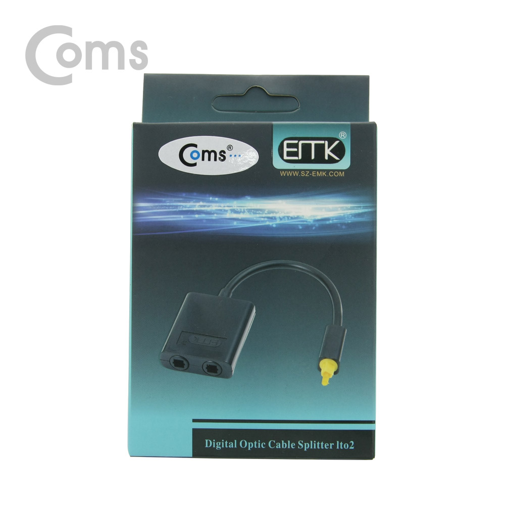 Coms 오디오광 Optical 분배기 1:2 케이블형 20cm, Black / Optical