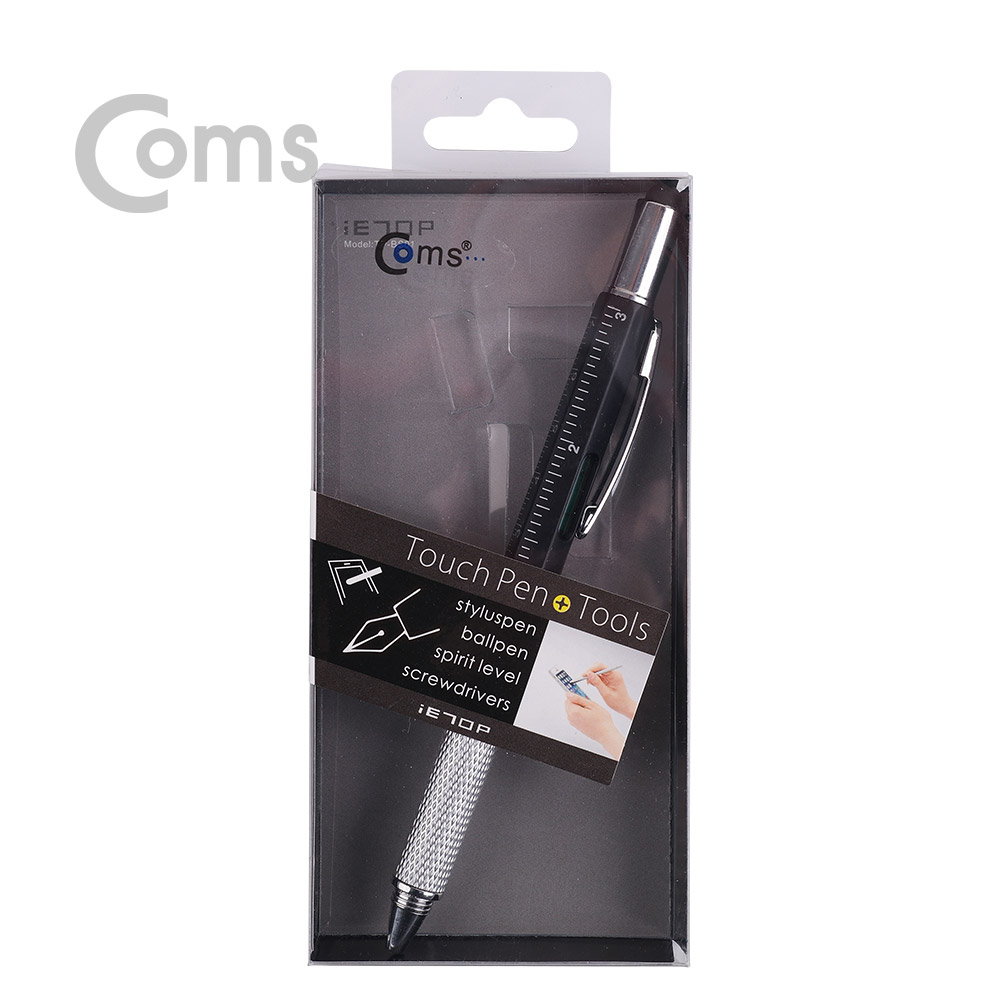 Coms 터치펜 정전식(볼펜포함) 측정자, 일/십자 드라이버, 수평계