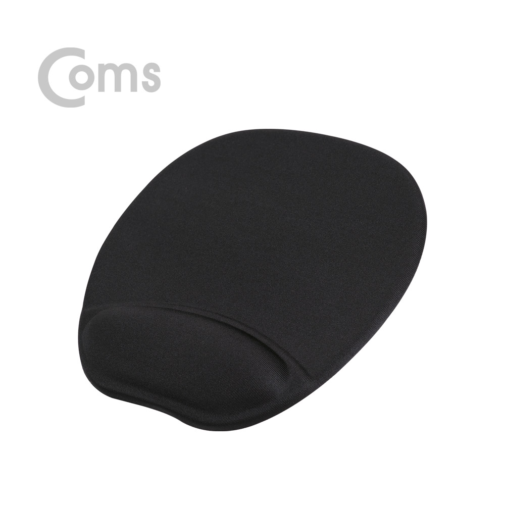 Coms 마우스 패드 (손목보호형) 원형, 검정