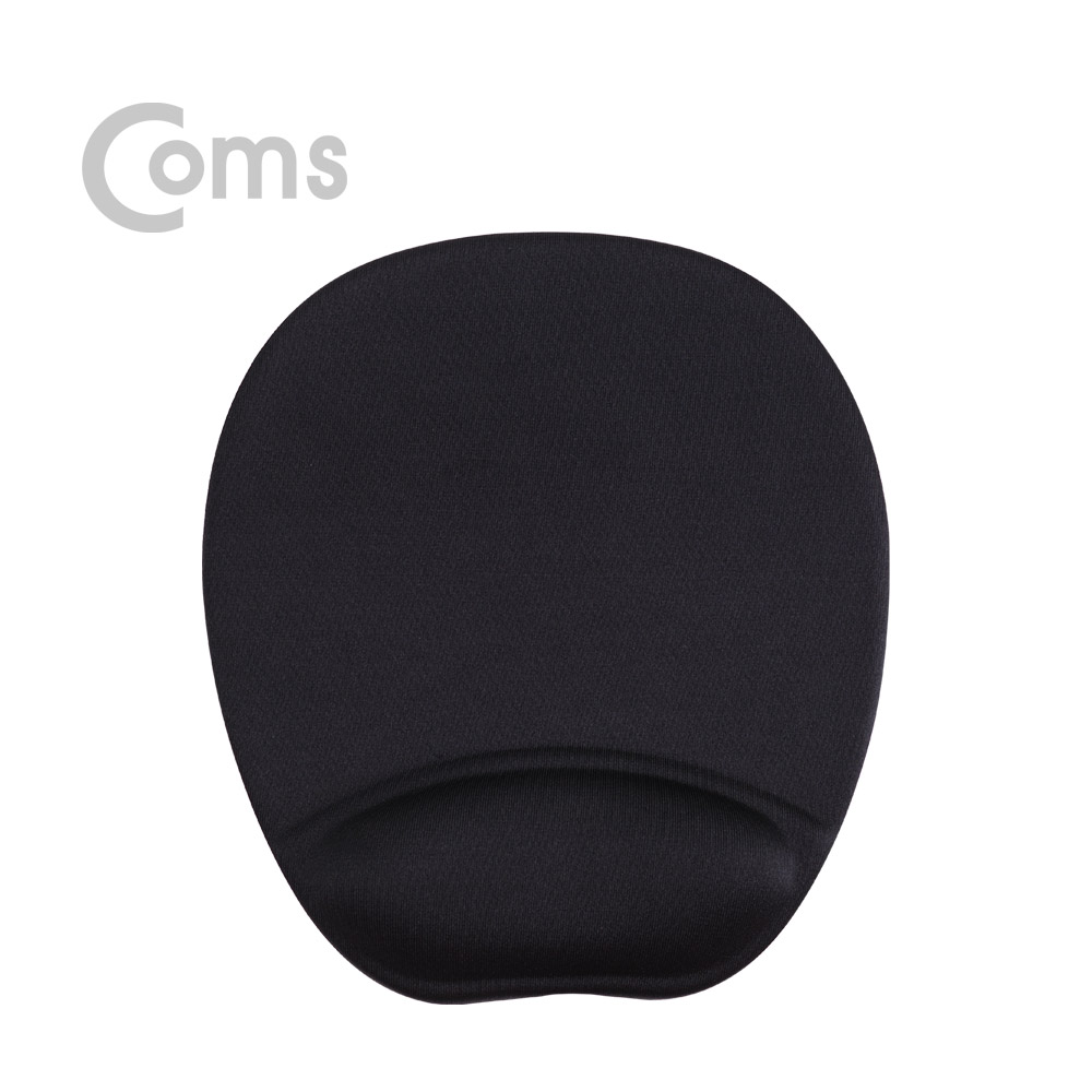 Coms 마우스 패드 (손목보호형) 원형, 검정