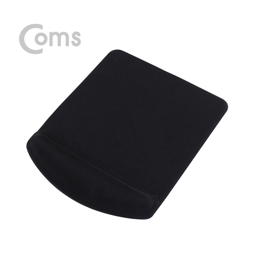 Coms 마우스 패드 (손목보호형) 사각형, 검정