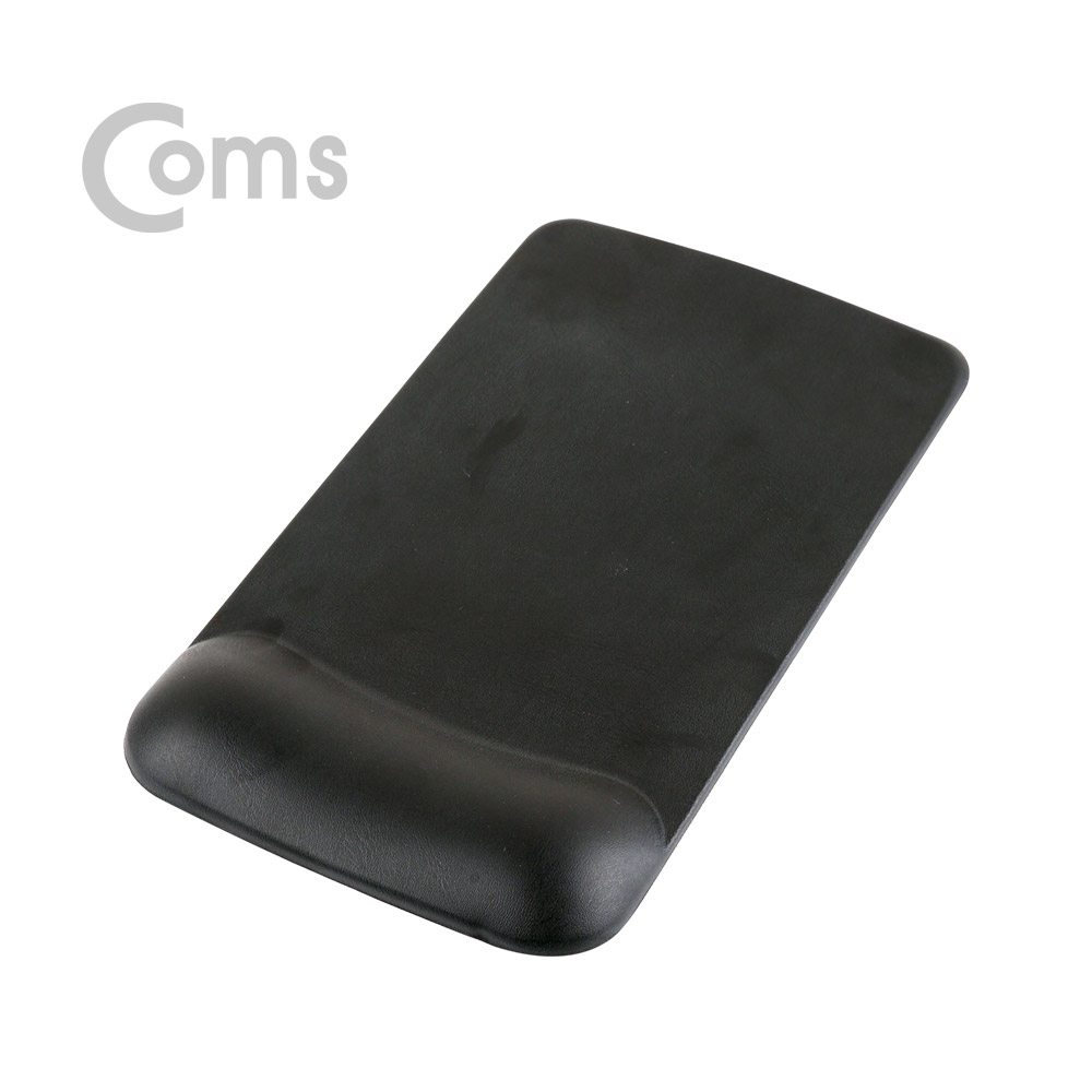 Coms 마우스 패드 (손목보호형) LONG 사각형, 검정