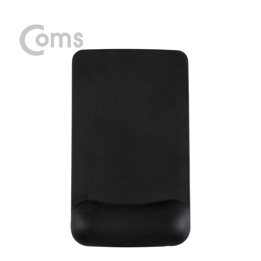 Coms 마우스 패드 (손목보호형) LONG 사각형, 검정