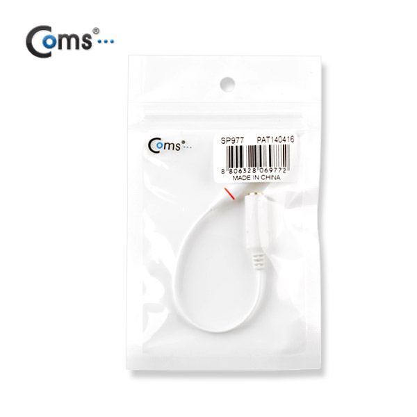 Coms 스테레오 케이블 (Short/3.5/4극 MF) 10cm, White/Stereo