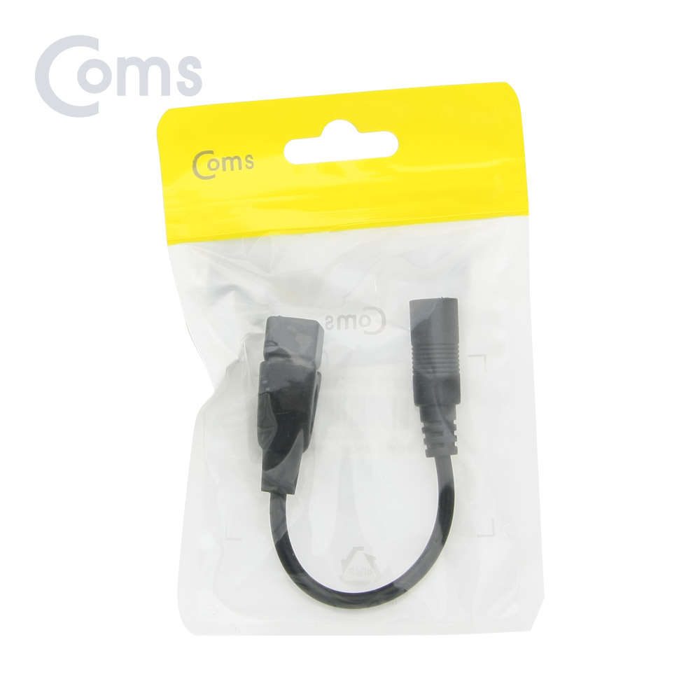 Coms USB 전원 젠더 (USB F to DC 5.5/2.1 F) 10cm