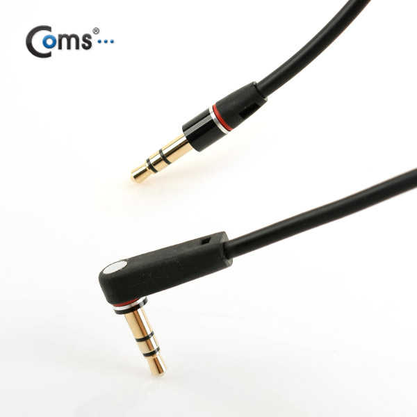 Coms 스테레오 케이블 (3.5Φ/꺾임(꺽임)) 1M, Black/Stereo