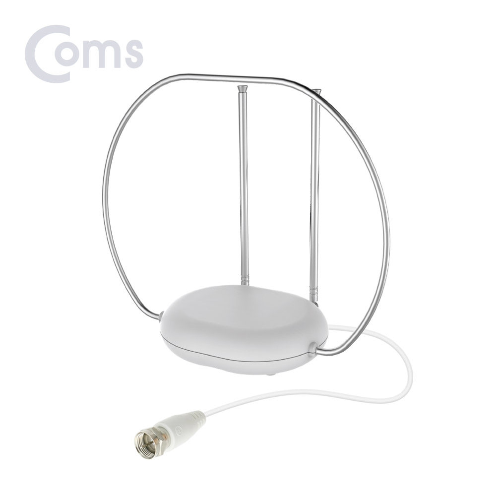 Coms 디지털 TV 실내용 안테나 수신기(화이트, Full HD)