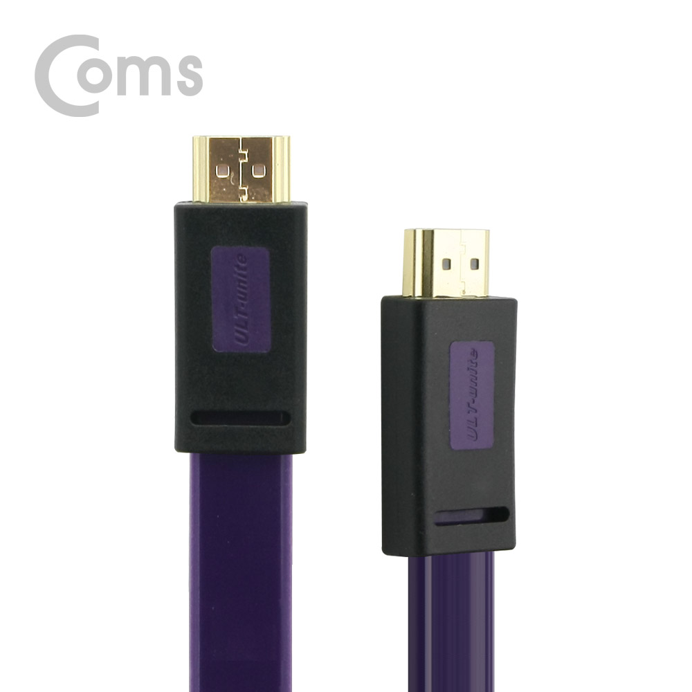 Coms HDMI 케이블 (4K/FLAT) 1.5M, 퍼플 (4K x 2K )