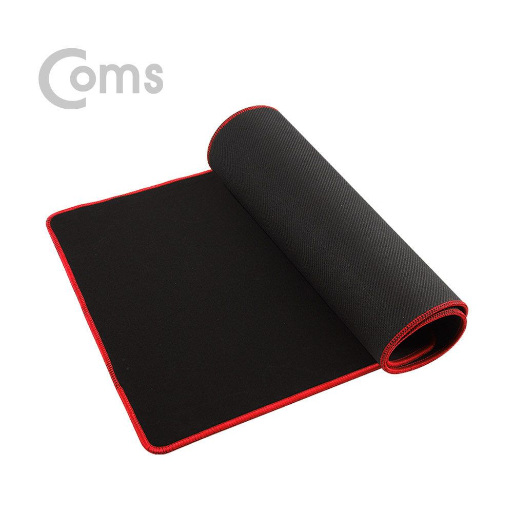 Coms 마우스 패드(장패드), 적색띠 - 58 x 30cm, 두께 3mm