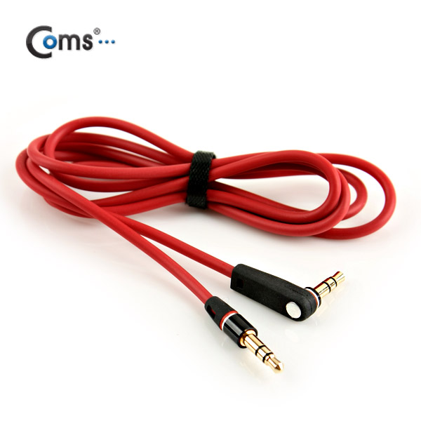 Coms 스테레오 케이블 (3.5Φ/꺾임) 1M, Red/Stereo