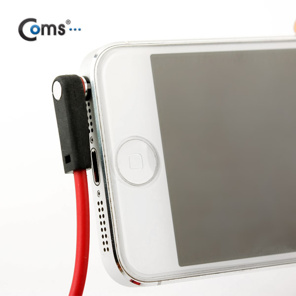 Coms 스테레오 케이블 (3.5Φ/꺾임) 1M, Red/Stereo