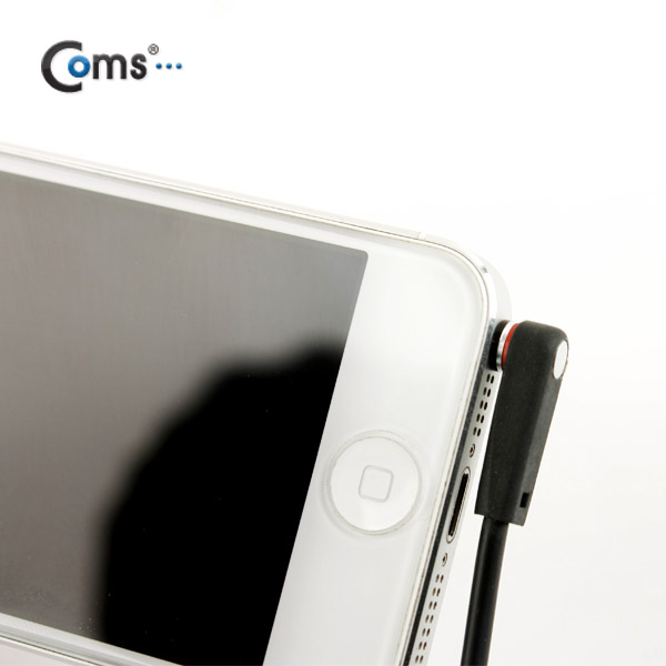 Coms 스테레오 케이블 (3.5Φ/꺾임) 1M, Black/Stereo