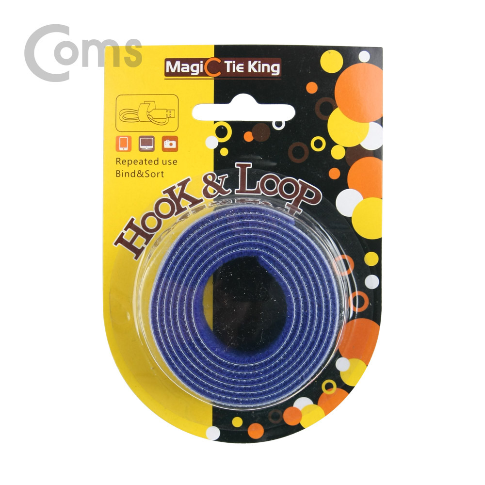 Coms 벨크로 타이(100mm x 20mm) Blue / 케이블정리 / 전선정리