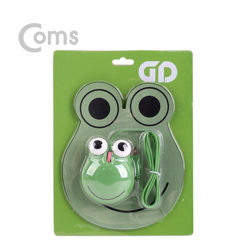 Coms 마우스, 마우스 패드 세트 - 개구리모양