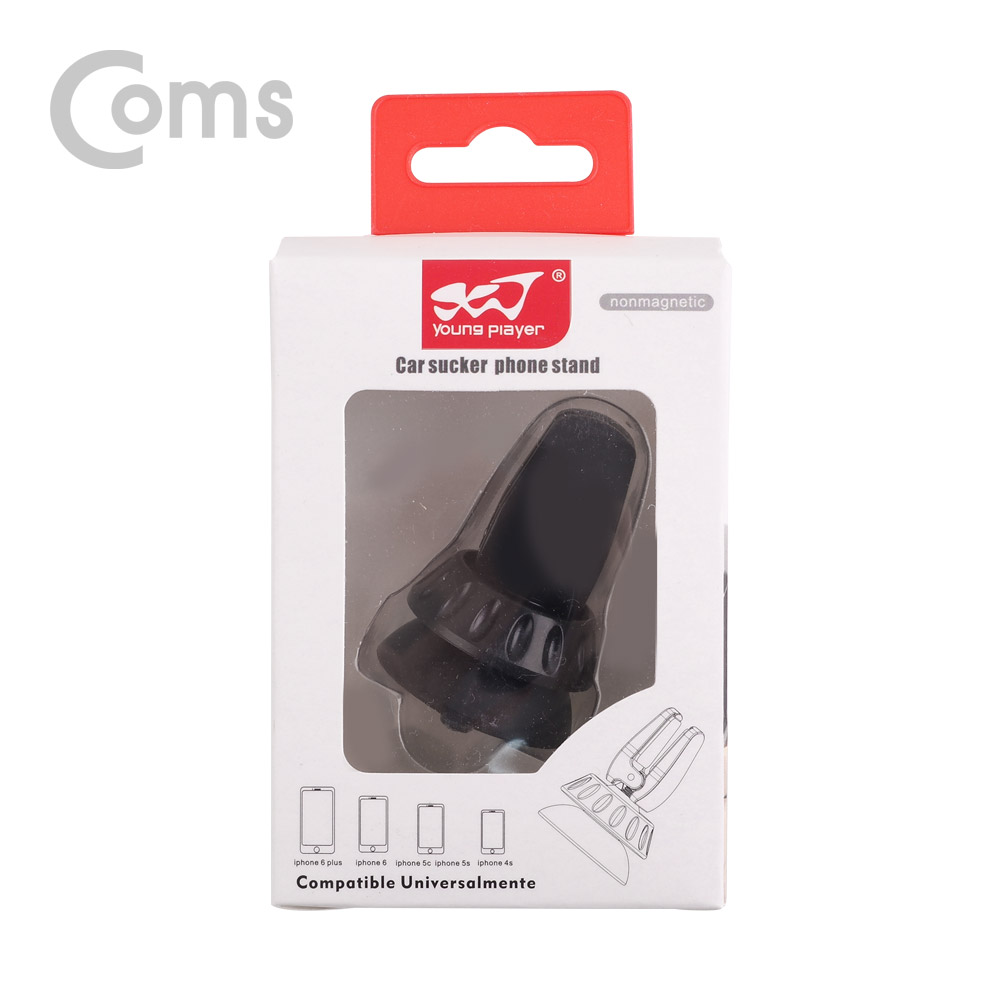 Coms 차량용 거치대 / 에어컨, 송풍구 설치 / 흡착식 / Black / 송풍구