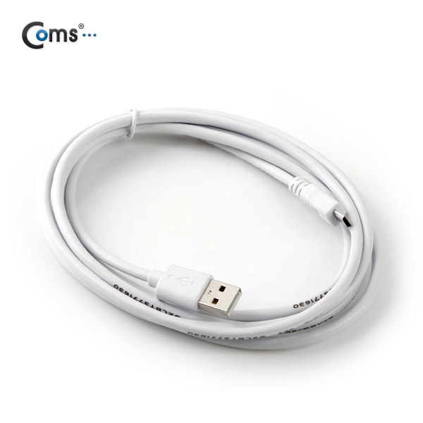 Coms USB/Micro USB(B) 케이블(충전/데이터), White 2M