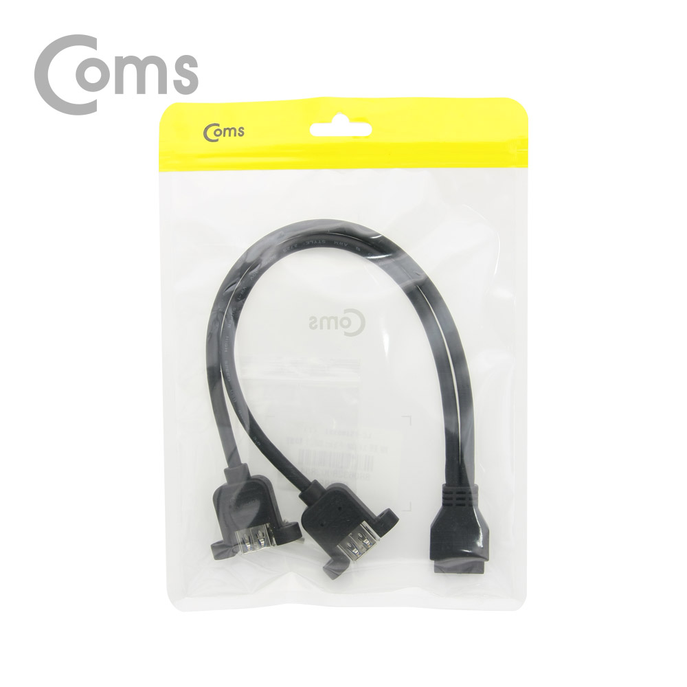 Coms USB 포트 3.0 Y 케이블 / 20P to USB A(F) 2Port / 30cm / 검정