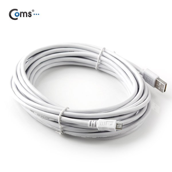 Coms USB/Micro USB(B) 케이블(고급형), White, 6M