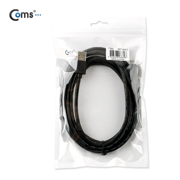 Coms USB/Micro USB(B) 케이블(충전/데이터), Black 3M