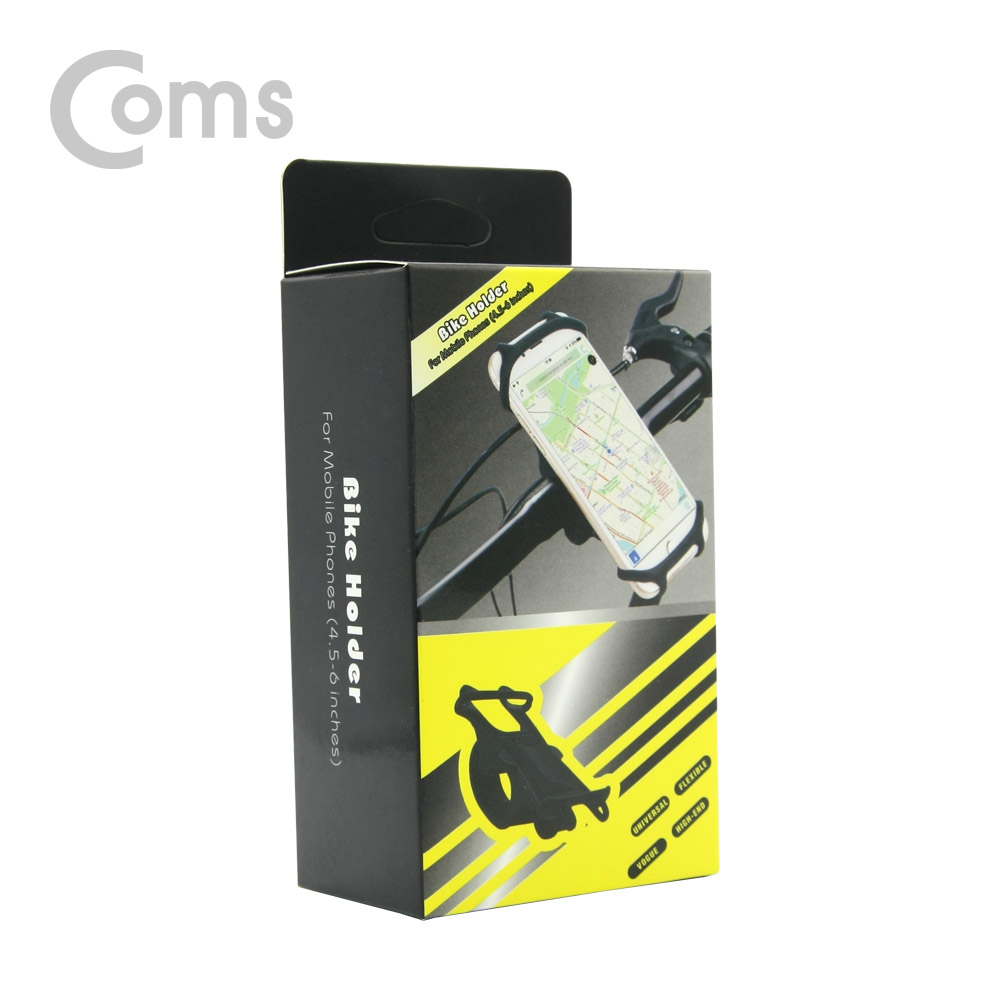 Coms 자전거 스마트폰 거치대 / 실리콘 홀더 / 4.5~6형 핸드폰 거치
