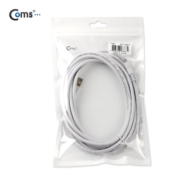 Coms USB/Micro USB(B) 케이블(고급형), White 3M