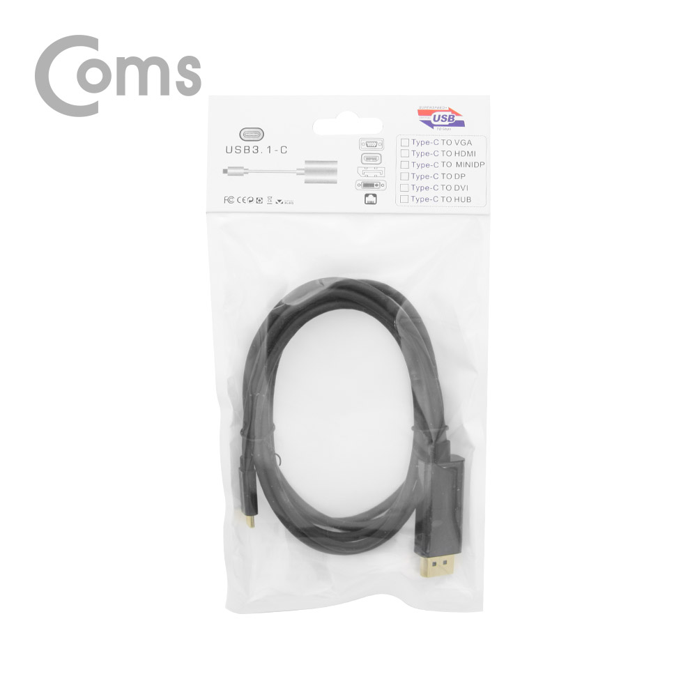 Coms USB 3.1 Type C(M) to DP(M) 변환 케이블 1.8M