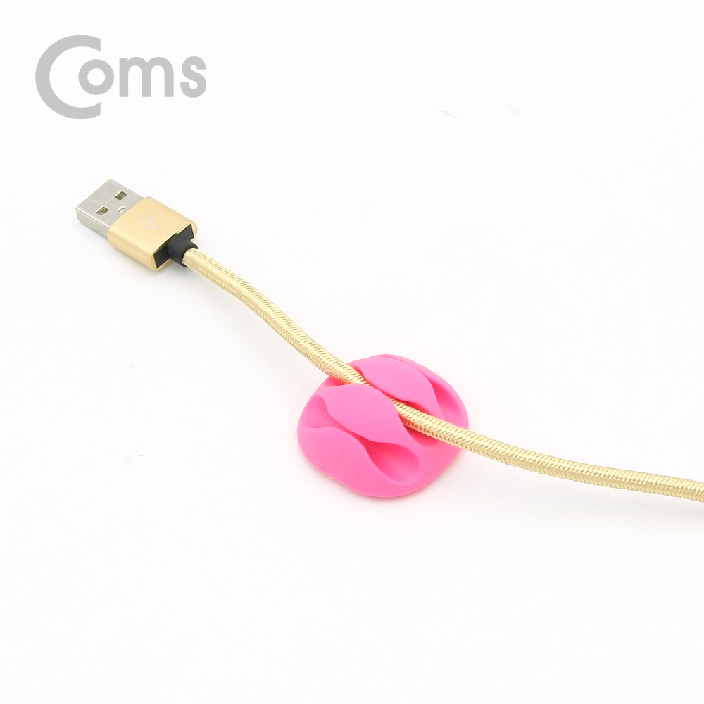 Coms 케이블 오거나이저(홀더형/4pcs), Pink/Green / 케이블 / 볼펜 고정