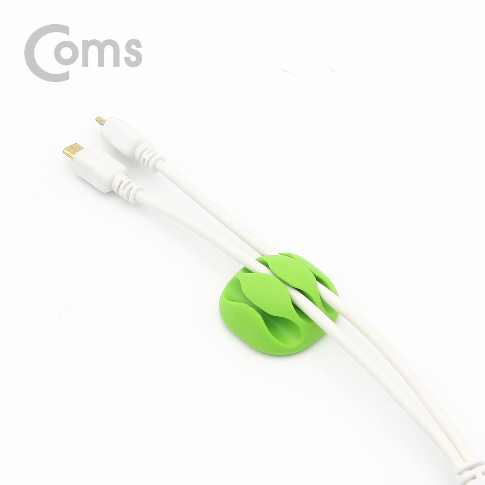 Coms 케이블 오거나이저(홀더형/4pcs), Pink/Green / 케이블 / 볼펜 고정