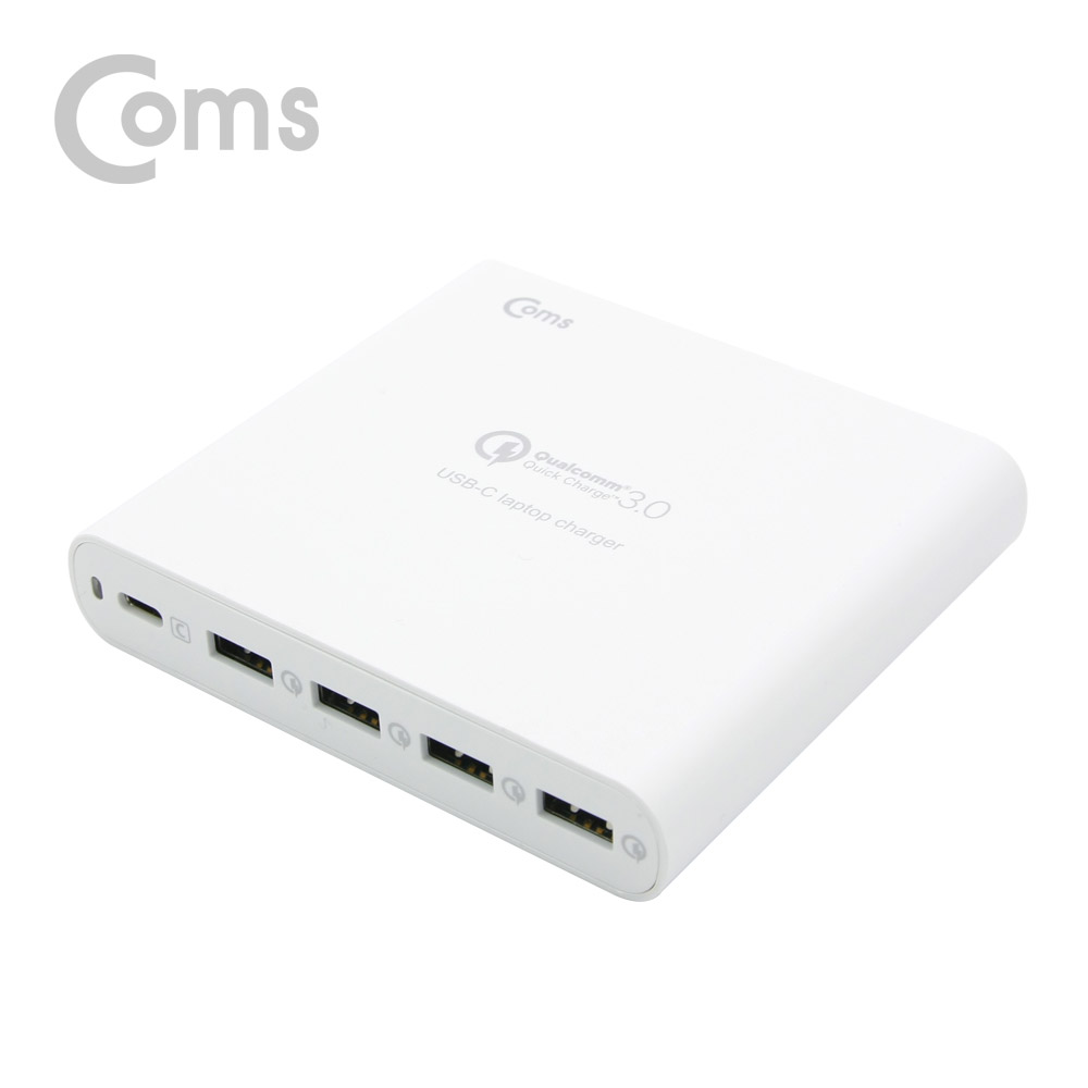 Coms 고속 멀티충전기 (USB 3.0 4Port/Type C 1Port) / USB PD /DC 컨넥터 3ea / 80W