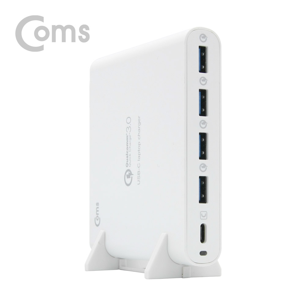 Coms 고속 멀티충전기 (USB 3.0 4Port/Type C 1Port) / USB PD /DC 컨넥터 3ea / 80W