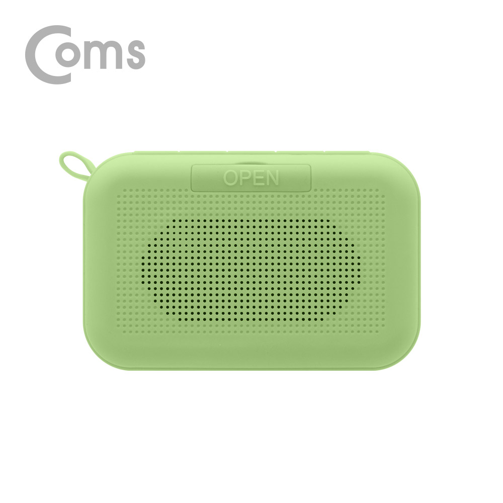 Coms 휴대용 페브릭 블루투스 스피커(그린)  / 2대 이용시 TWS 2채널 스테레오 지원/ evn1