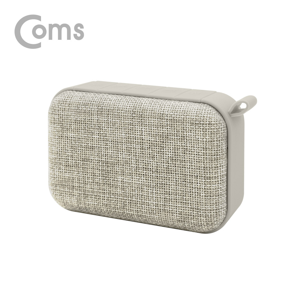 Coms 휴대용 페브릭 블루투스 스피커(브라운) / 2대 이용시 TWS 2채널 스테레오 지원/ evn1