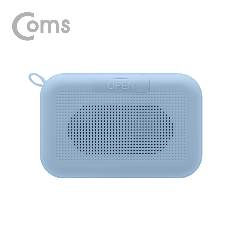 Coms 휴대용 페브릭 블루투스 스피커(스카이블루) / 2대이용시 TWS 2채널 스테레오지원/ evn1