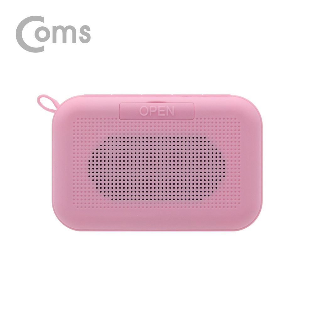 Coms 휴대용 페브릭 블루투스 스피커(핑크) /  2대 이용시 TWS 2채널 스테레오 지원/ evn1