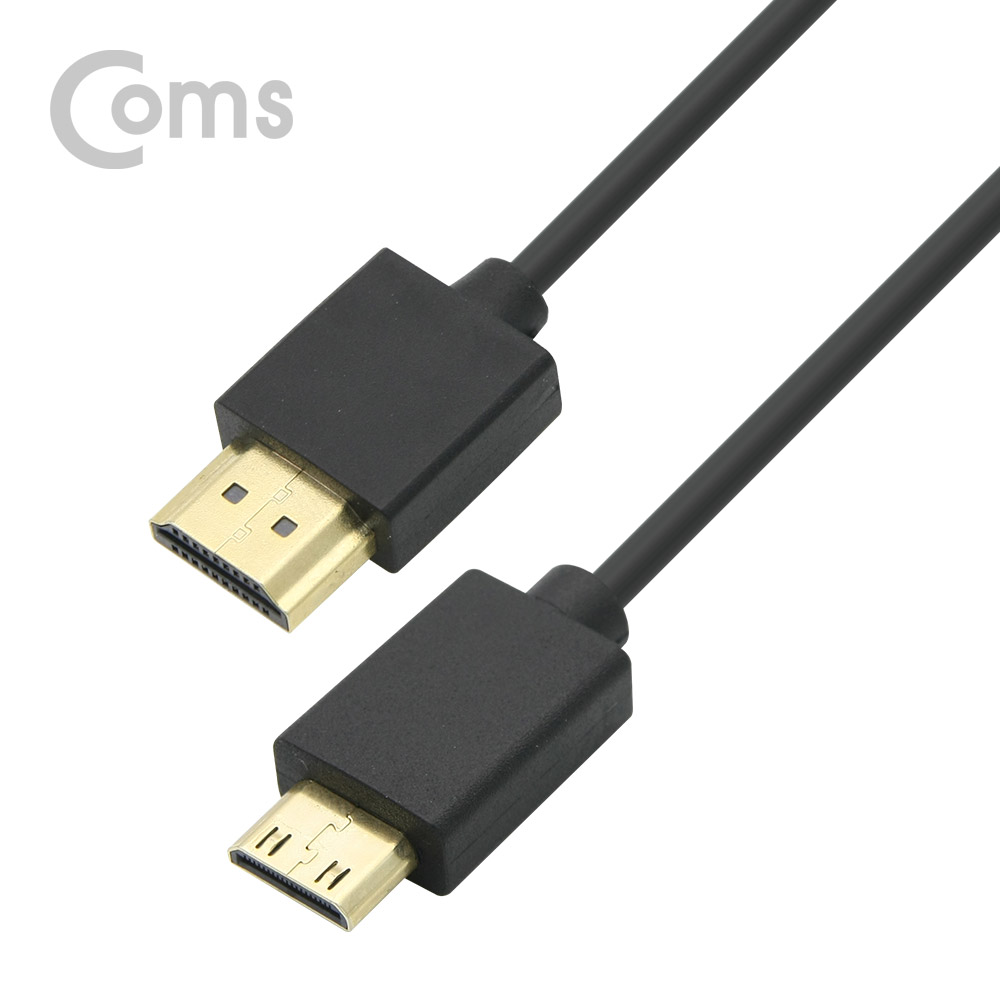 Coms HDMI / HDMI(Mini) 케이블 1M/ V1.4,  슬림형 - Mini HDMI (M) / HDMI (M)
