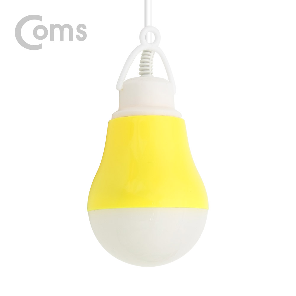 Coms USB 램프(전구형), Yellow/5V 5W, 캠핑용 1M