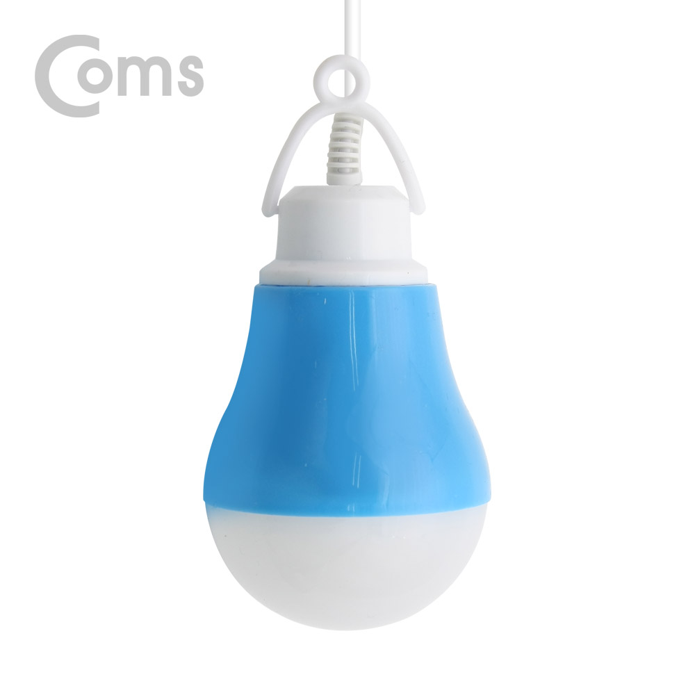 Coms USB 램프(전구형), Blue/5V 5W, 캠핑용 1M